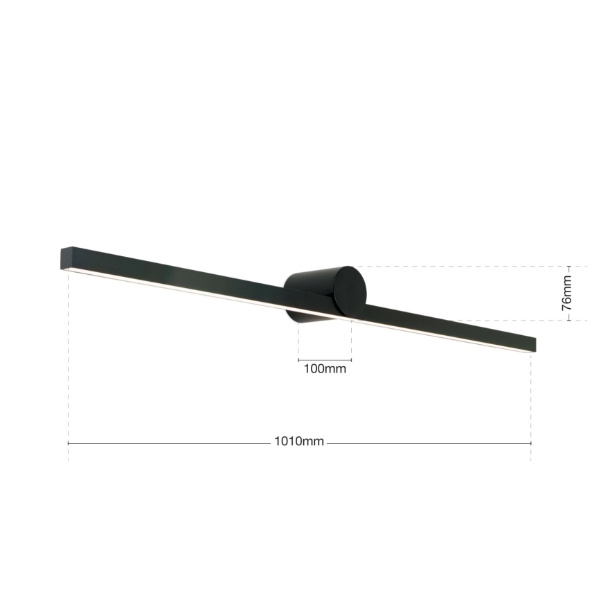 Éclairage de miroir salle de bain BEAUTY LED/24W/230V 101 cm IP54 noir