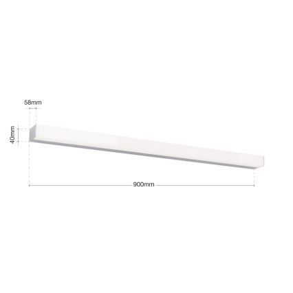 Éclairage de miroir salle de bain HORIZON LED/18W/230V 3000/4000K 90 cm IP44 argent