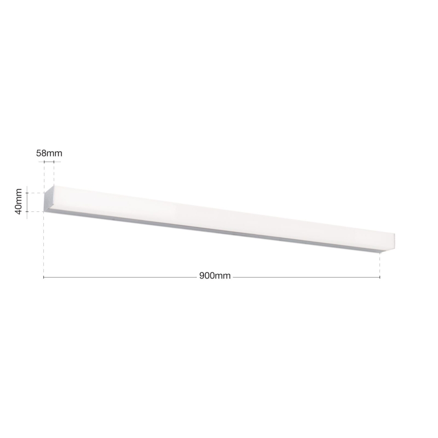 Éclairage de miroir salle de bain HORIZON LED/18W/230V 3000/4000K 90 cm IP44 argent