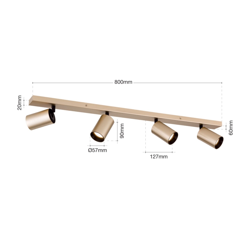 Spot orientable SEAN 4xGU10/13W/230V doré