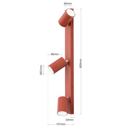 Spot PENN 3xGU10/13W/230V couleur brique