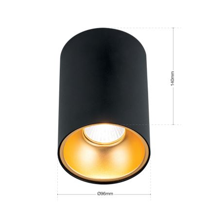 Spot STARLIGHT 1x GU10/50W/230V noir/doré