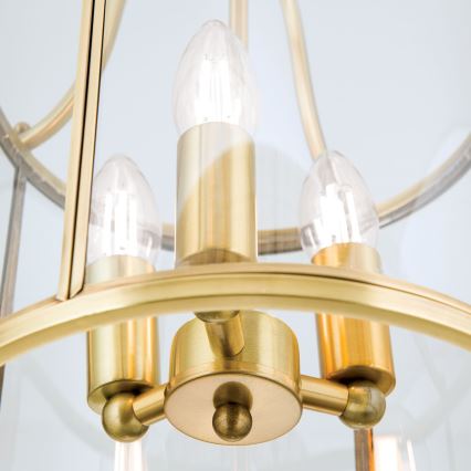 Lustre sur chaîne BRUNO 3xE14/40W/230V Ø 25 cm doré