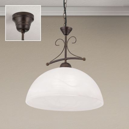 Suspension à chaîne RULA 1xE27/40W/230V Ø 35 cm blanc/bronze