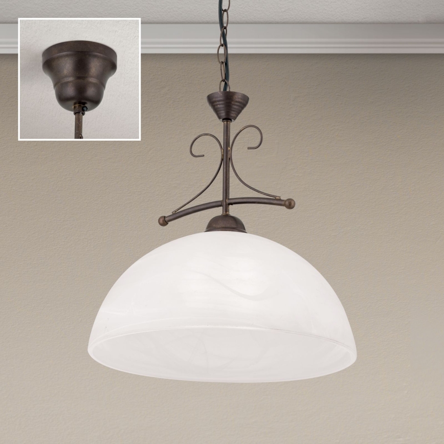 Suspension à chaîne RULA 1xE27/40W/230V Ø 35 cm blanc/bronze