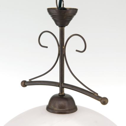 Suspension à chaîne RULA 1xE27/40W/230V Ø 35 cm blanc/bronze