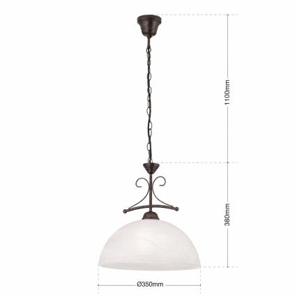 Suspension à chaîne RULA 1xE27/40W/230V Ø 35 cm blanc/bronze