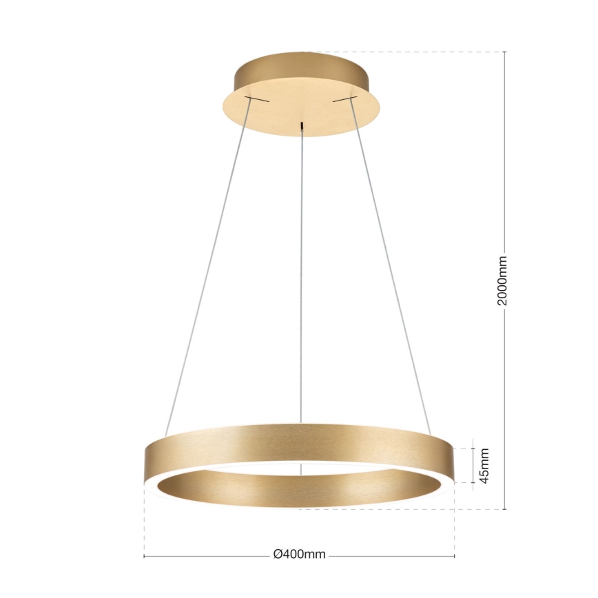 Suspension LED dimmable sur câble KOLK LED/40W/230V 2700/3000/4000K Ø 40 cm dorée
