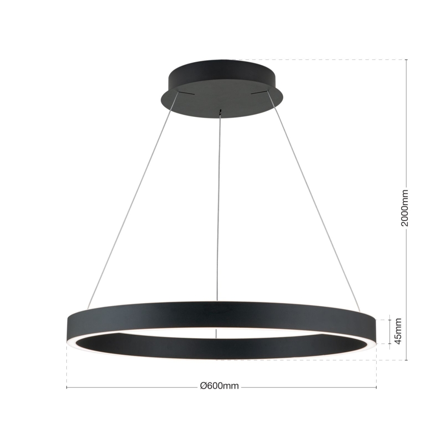 Orion - Suspension LED dimmable sur câble KOLK LED/60W/230V 2700/3000/4000K Ø 60 cm noir