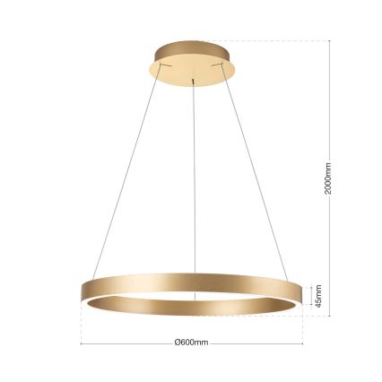 suspension LED dimmable sur câble KOLK LED/60W/230V 2700/3000/4000K Ø 60 cm dorée