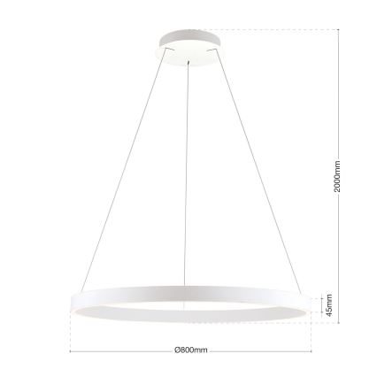 Suspension LED dimmable sur câble KOLK LED/80W/230V 2700/3000/4000K diamètre 80 cm blanc