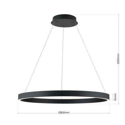 Suspension LED dimmable sur câble KOLK LED/80W/230V 2700/3000/4000K Ø 80 cm noir
