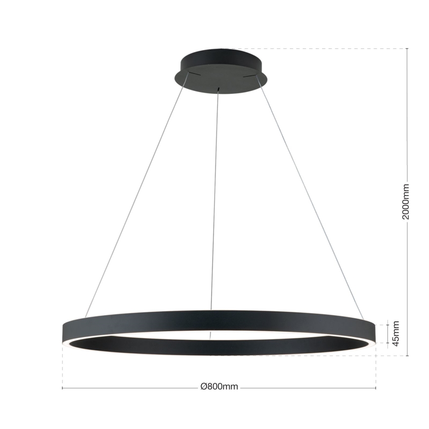 Suspension LED dimmable sur câble KOLK LED/80W/230V 2700/3000/4000K Ø 80 cm noir