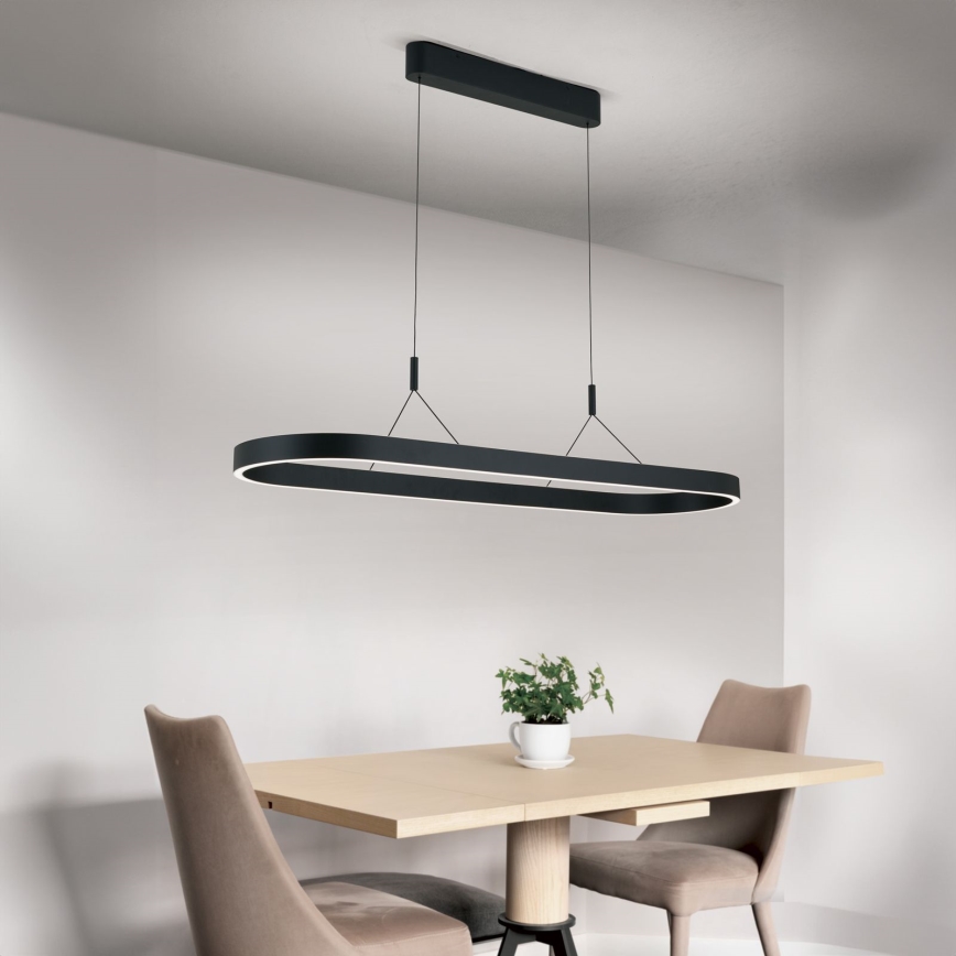 Suspension CARRARA sur câble LED/80W/230V 2700/3000/4000K noire