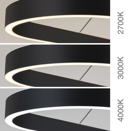 Suspension CARRARA sur câble LED/80W/230V 2700/3000/4000K noire