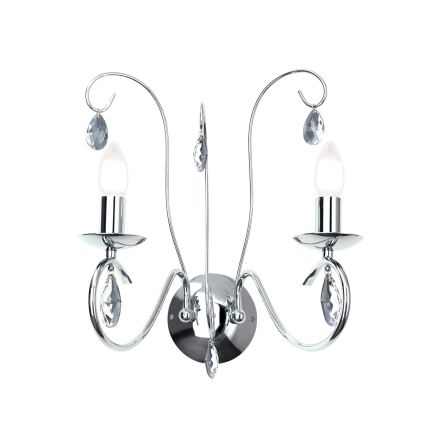 Applique murale en cristal ALESSIA 2xE14/40W/230V chrome brillant