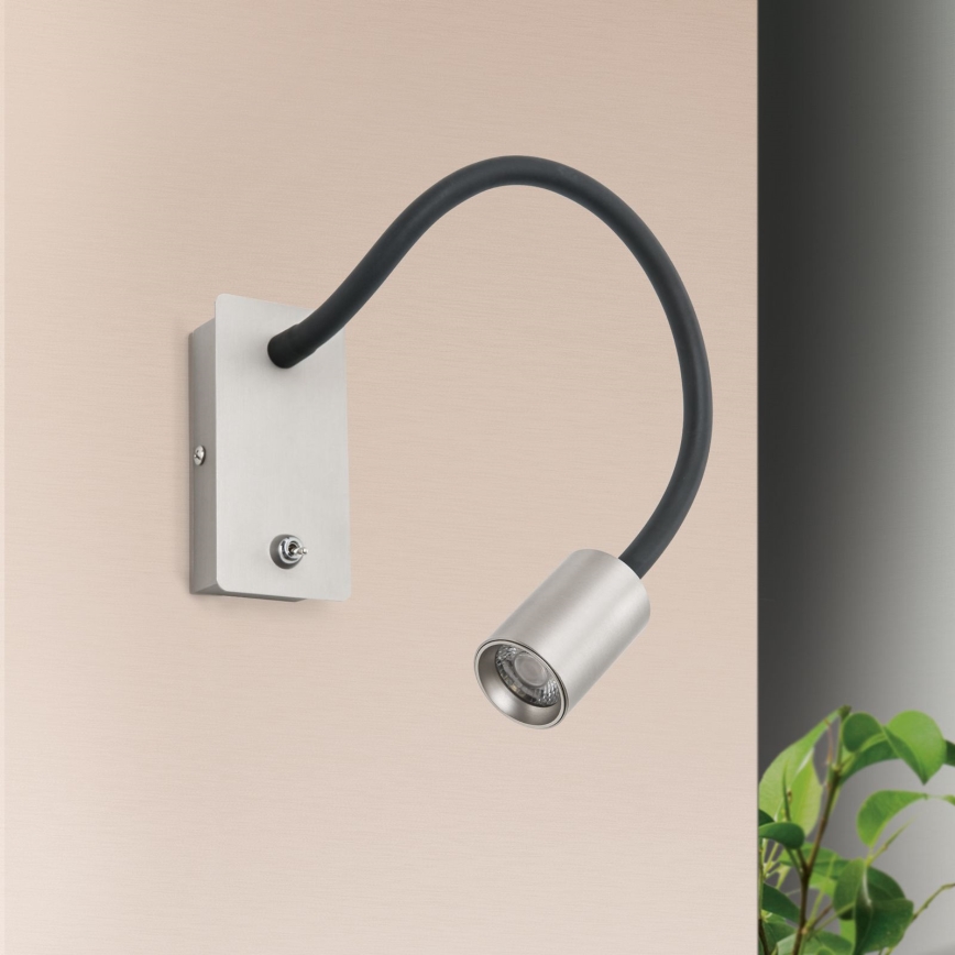 Petite applique flexible LED KURT LED/5W/230V argenté