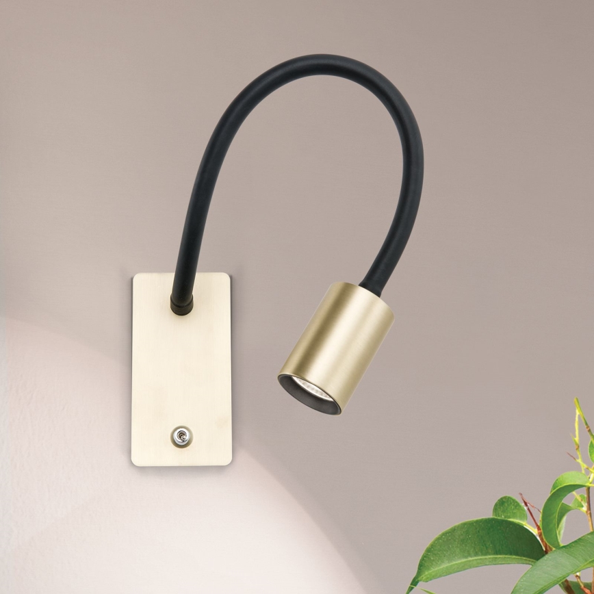 Petite applique murale flexible KURT LED/5W/230V doré