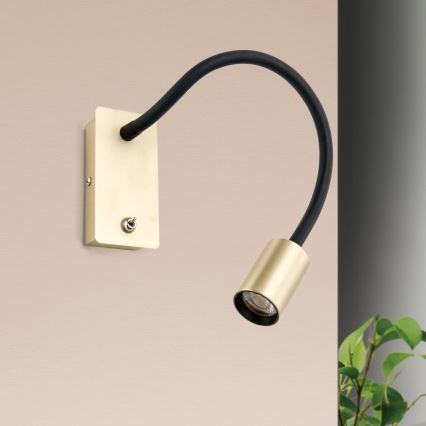 Petite applique murale flexible KURT LED/5W/230V doré