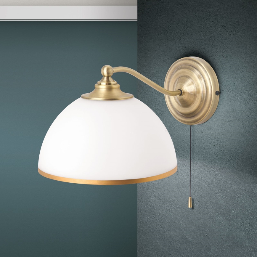 Applique murale OLD LAMP 1xE27/40W/230V blanc/laiton