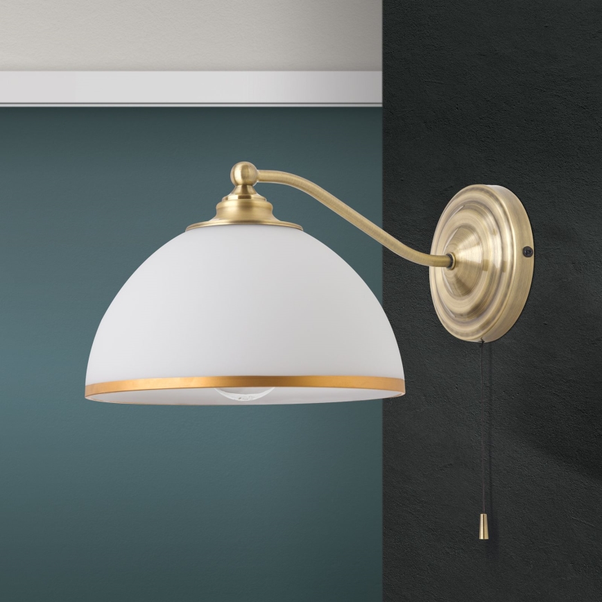 Applique murale OLD LAMP 1xE27/40W/230V blanc/laiton