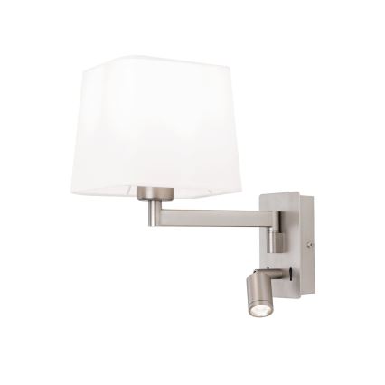 Lampe murale LED CARLTON 1xE27/40W/230V + LED/3W blanc/chrome mat