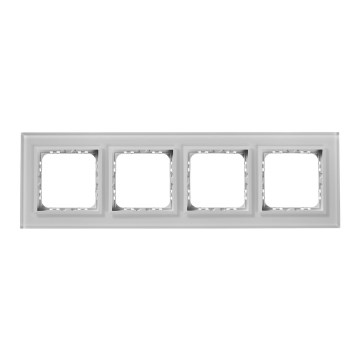 Ospel - Cadre 4 postes SONATA blanc brillant