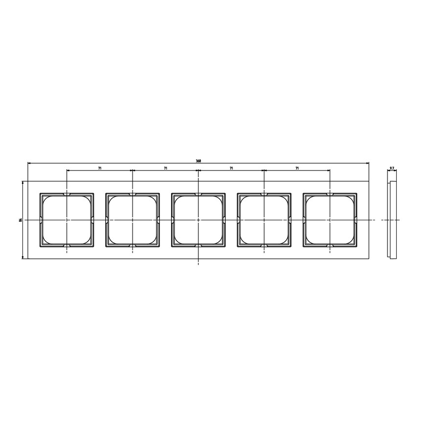 Ospel - Cadre 5 modules SONATA noir mat