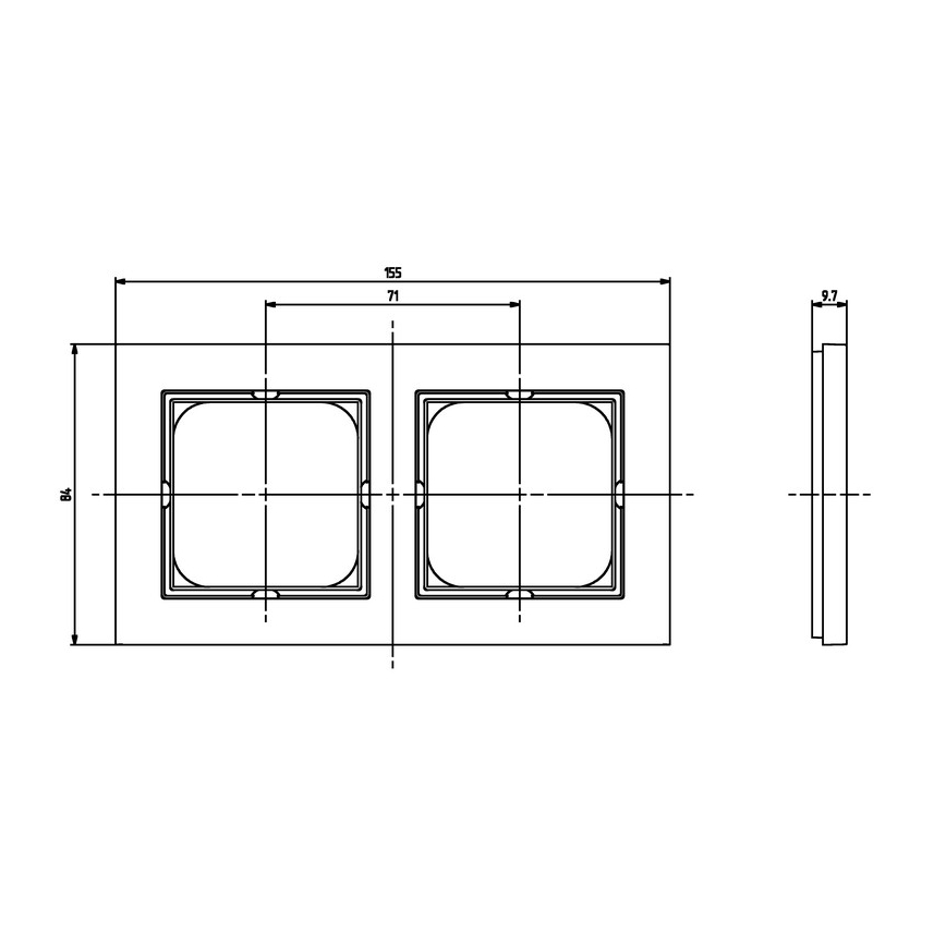 Ospel - Cadre double SONATA blanc mat