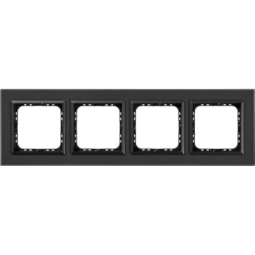 Ospel - Cadre quadruple SONATA noir mat