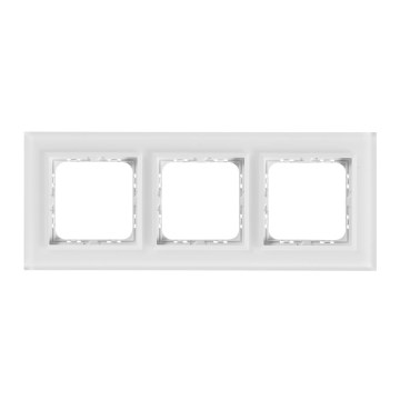 Ospel - Cadre triple en verre SONATA blanc mat