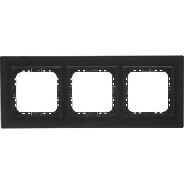 Ospel - Cadre triple en verre SONATA noir brillant