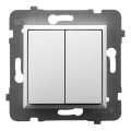 Ospel - Interrupteur double sans cadre n° 5 ARIA blanc