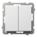 Ospel - Interrupteur double sans cadre n° 5 SONATA blanc
