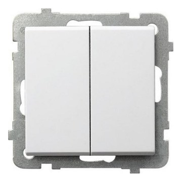 Ospel - Interrupteur double sans cadre n° 5 SONATA blanc
