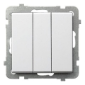 Ospel - Interrupteur triple sans cadre n° 1+1+1 SONATA blanc