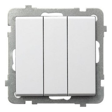 Ospel - Interrupteur triple sans cadre n° 1+1+1 SONATA blanc