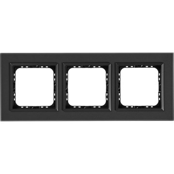 Ospel - Plaque triple SONATA noir mat