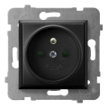 Ospel - prise électrique domestique 230 V ARIA sans cadre, noire