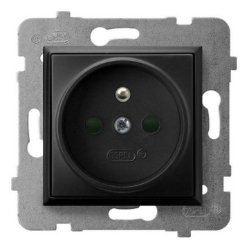 Ospel - prise électrique domestique 230 V ARIA sans cadre, noire