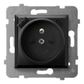 Ospel - Prise électrique sans cadre 230V + 1xUSB-A + 1xUSB-C ARIA noire