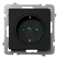Ospel - Prise encastrée Schuko 230 V SONATA sans cadre, noire