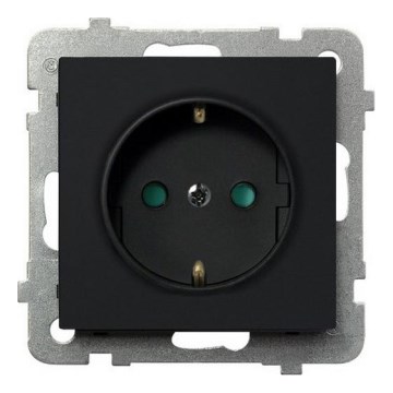 Ospel - Prise encastrée Schuko 230 V SONATA sans cadre, noire