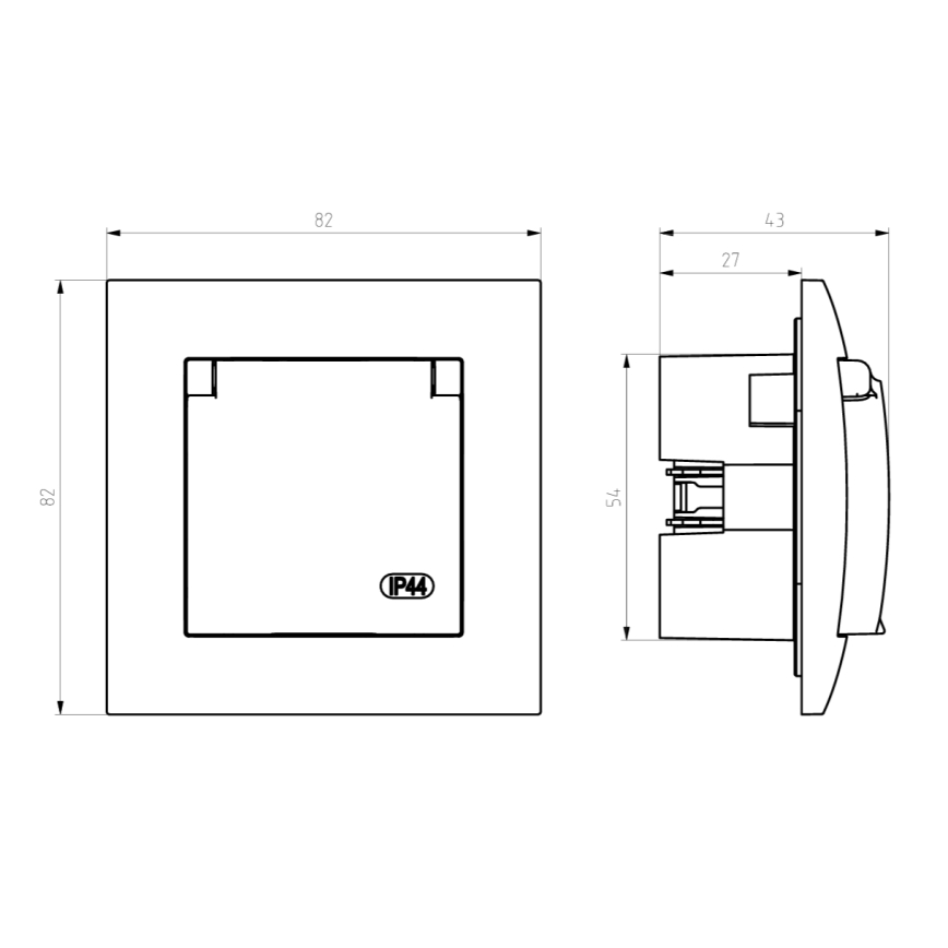Ospel - Prise extérieure pour habitation sans enjoliveur 230 V ARIA IP44 blanche