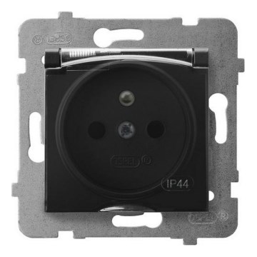 Ospel - Prise extérieure résidentielle sans cadre ARIA 230 V IP44, noire