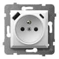 Ospel - Prise murale sans cadre 230 V + 1x USB-A + 1x USB-C ARIA blanche