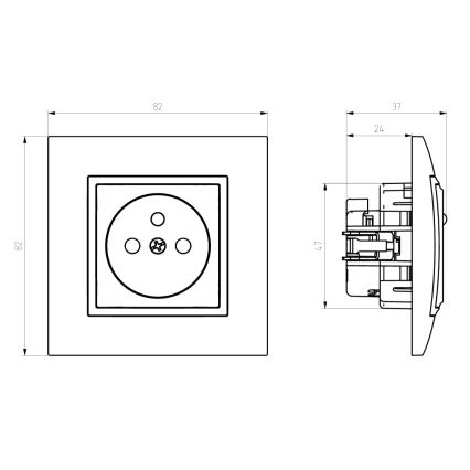 Ospel - Prise murale sans cadre 230 V + 1x USB-A + 1x USB-C ARIA blanche