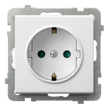Ospel - Prise murale sans enjoliveur Schuko 230 V SONATA blanche