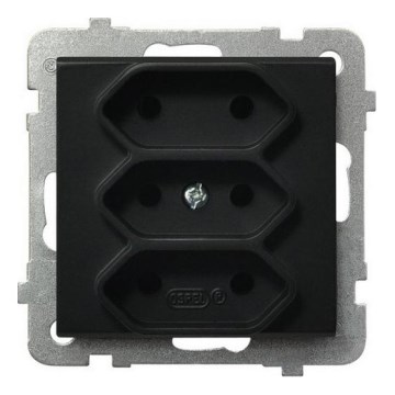 Ospel - Prise triple murale sans cadre EURO 230V SONATA noire