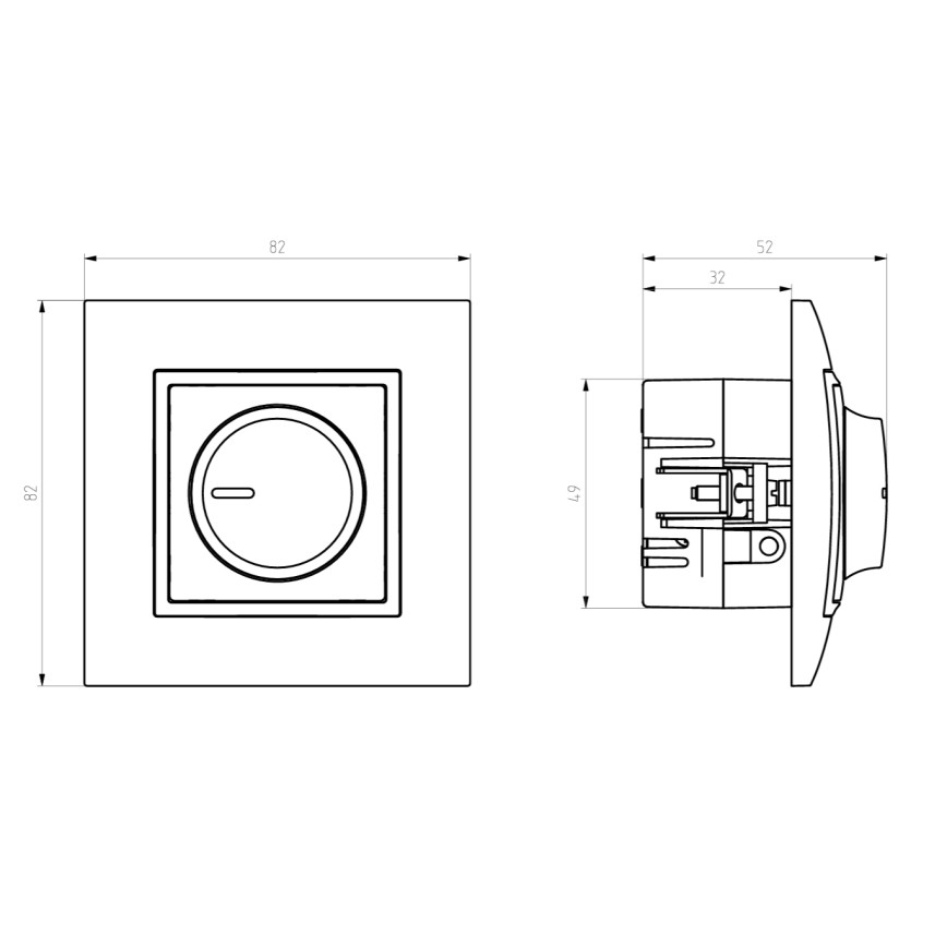 Ospel - Variateur rotatif sans cadre ARIA blanc